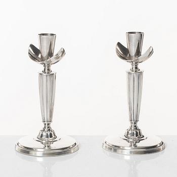 A pair of silver candlesticks, GAB, Stockholm, 1964.