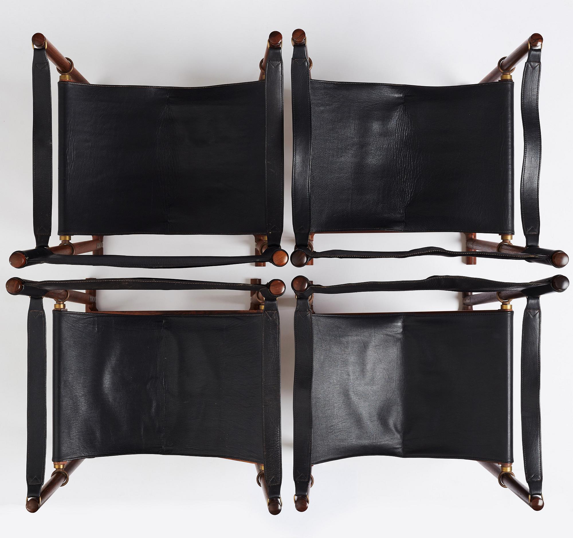 Mogens Koch, four 'MK16' folding chairs, Denmark 1960s.