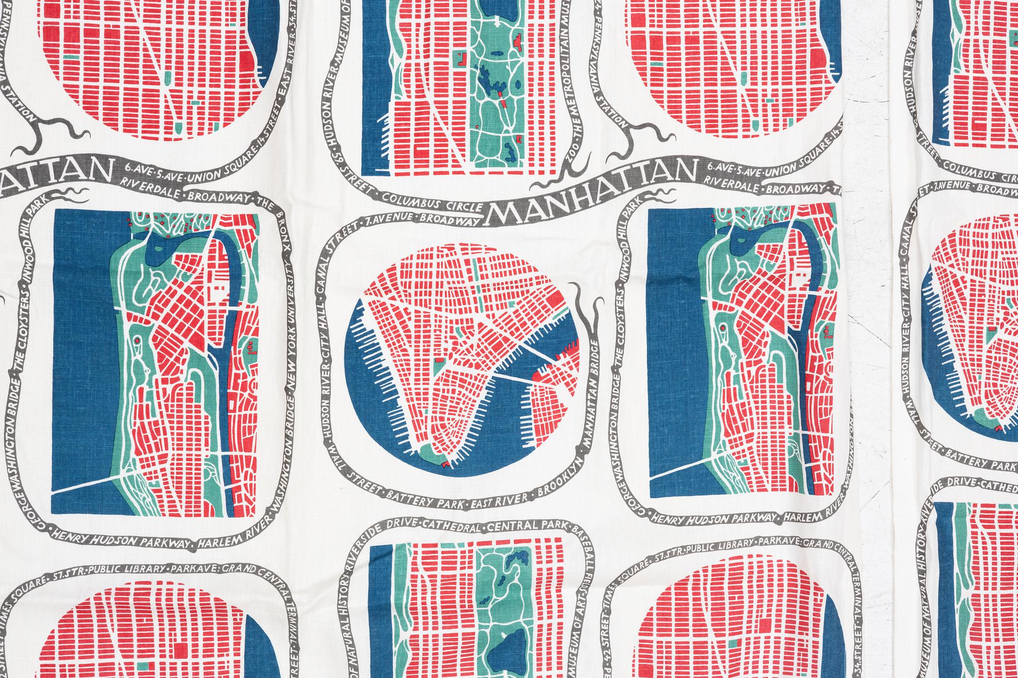 Josef Frank, curtains, a pair, "Manhattan", Svenskt Tenn.