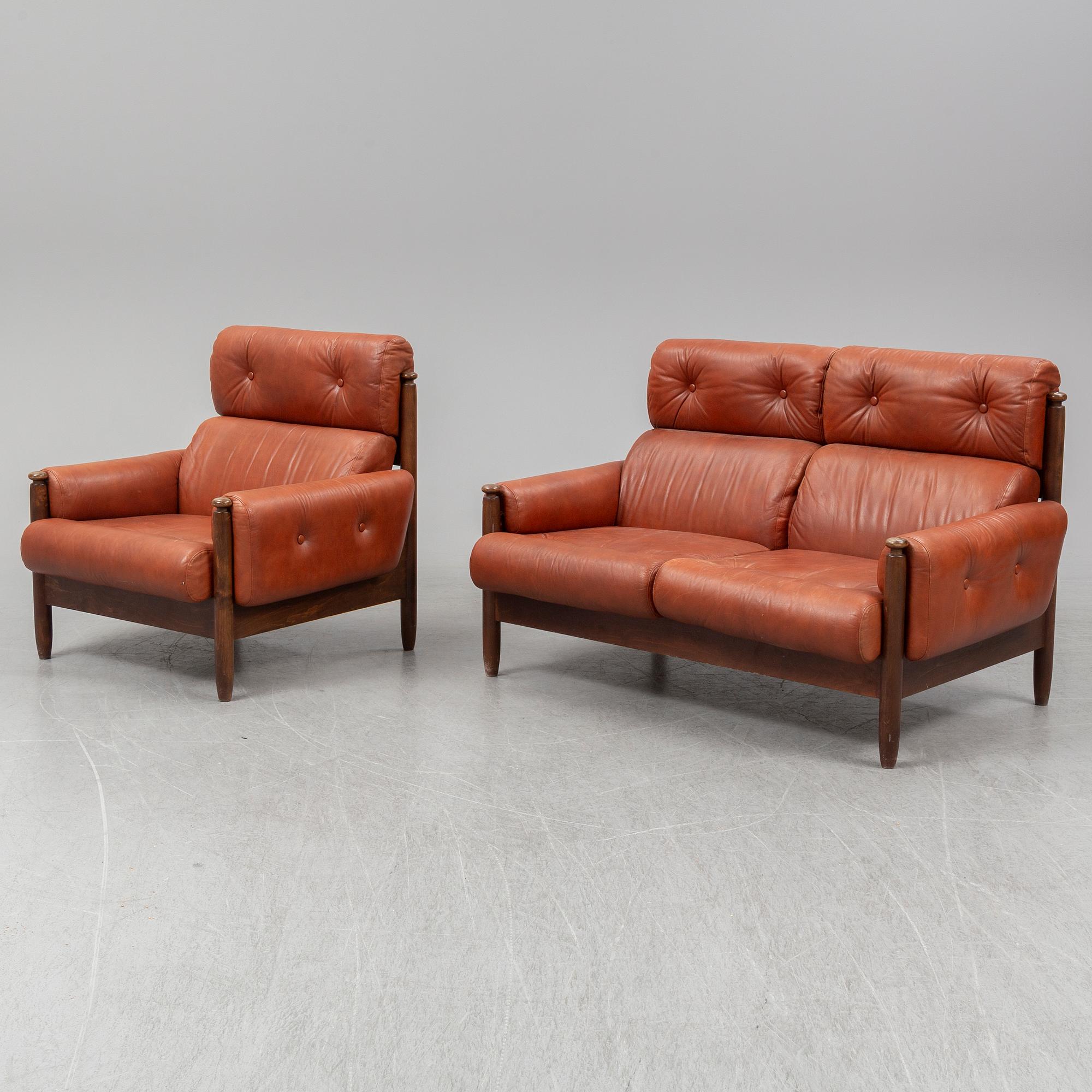 A 1960's/70's three-piece furniture suite.