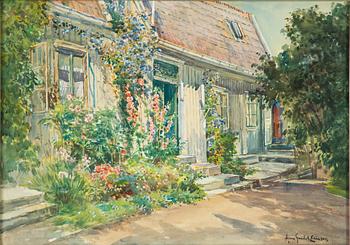 Anna Gardell-Ericson, House with Climbing Roses in Sunshine.