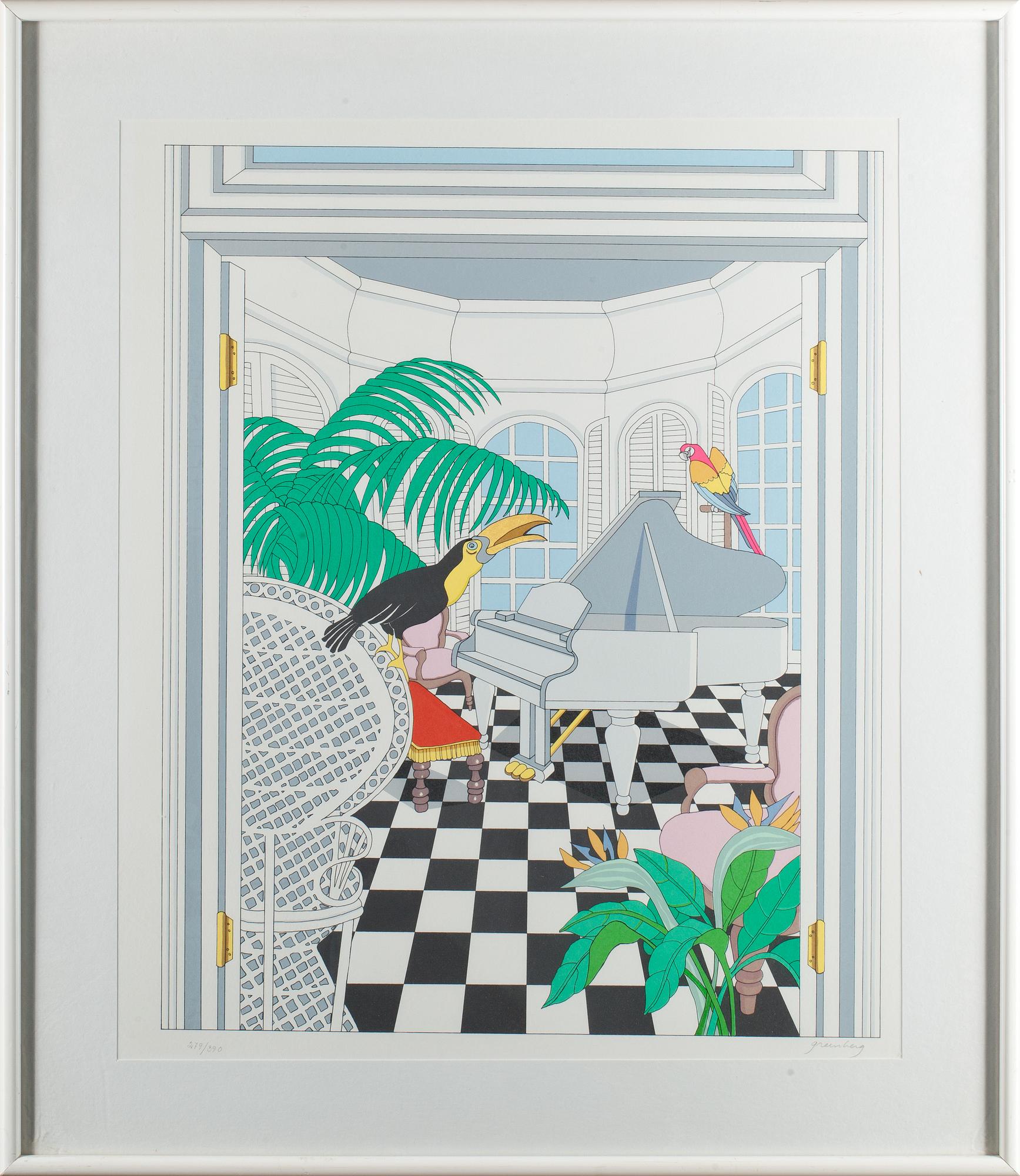 FRANCIS GREENBERG, färgserigrafier, 2 st, signerade.