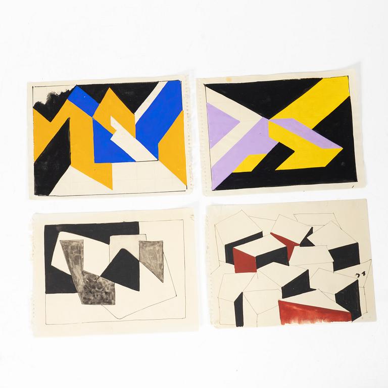 Werner Janson, Sketches, partially signed and dated, from the 1950s and onwards. 23 pieces.