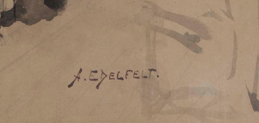 ALBERT EDELFELT, blandteknik, sign.