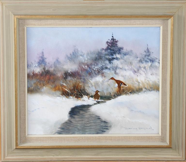 HOUGAARD, HENNING. Olja på duk, sign.