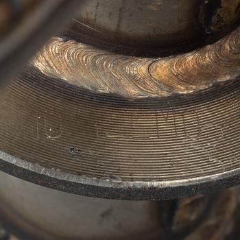 Allan Ebeling, candelabrum for three candles, wrought iron, Torshälla 1964.