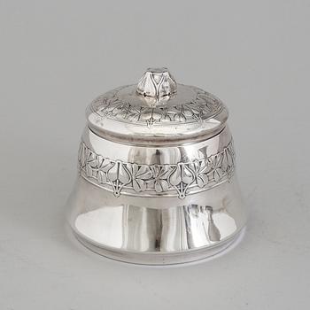 A Swedish Art Nouveau parcel-gilt lidded box, maker's mak GAB, Stockholm 1909.