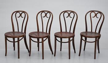 STOLAR, 4 st, Thonetstil, Rumänien, 1900-talets mitt.
