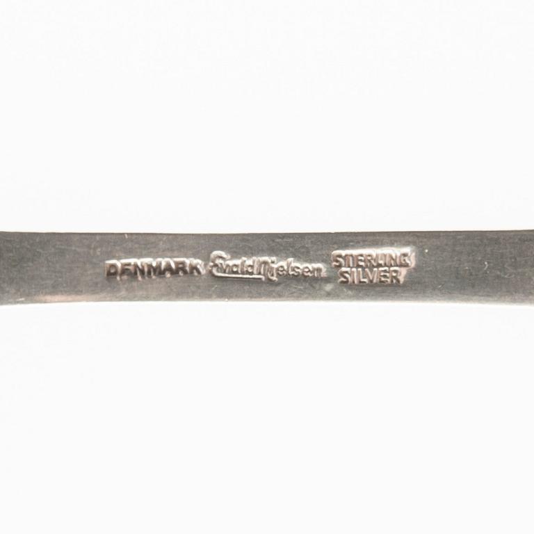 Evald Nielsen, Sandwich cutlery, 31 pieces, silver, Denmark.