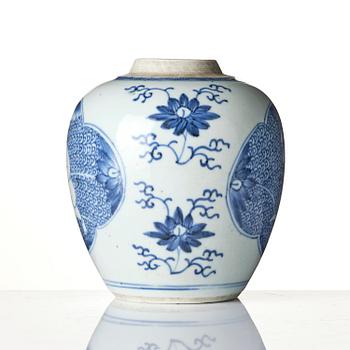A blue and white 'boys' jar, Qing dynasty, 18th century.