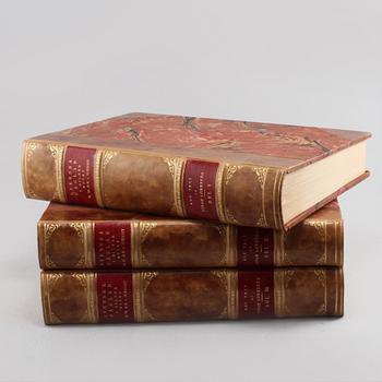 BÖCKER, 3 volymer, "Svenska Fåglar", M,W & F von Wright, Stockholm, 1924 och 1929.