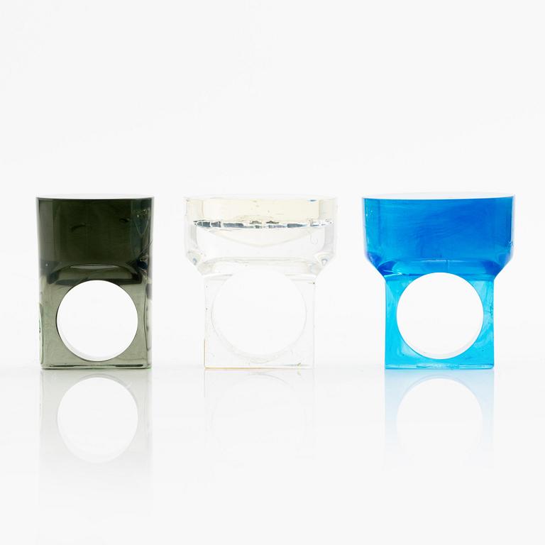 Siv Lagerström, three rings, acrylic plastic, 1970s.