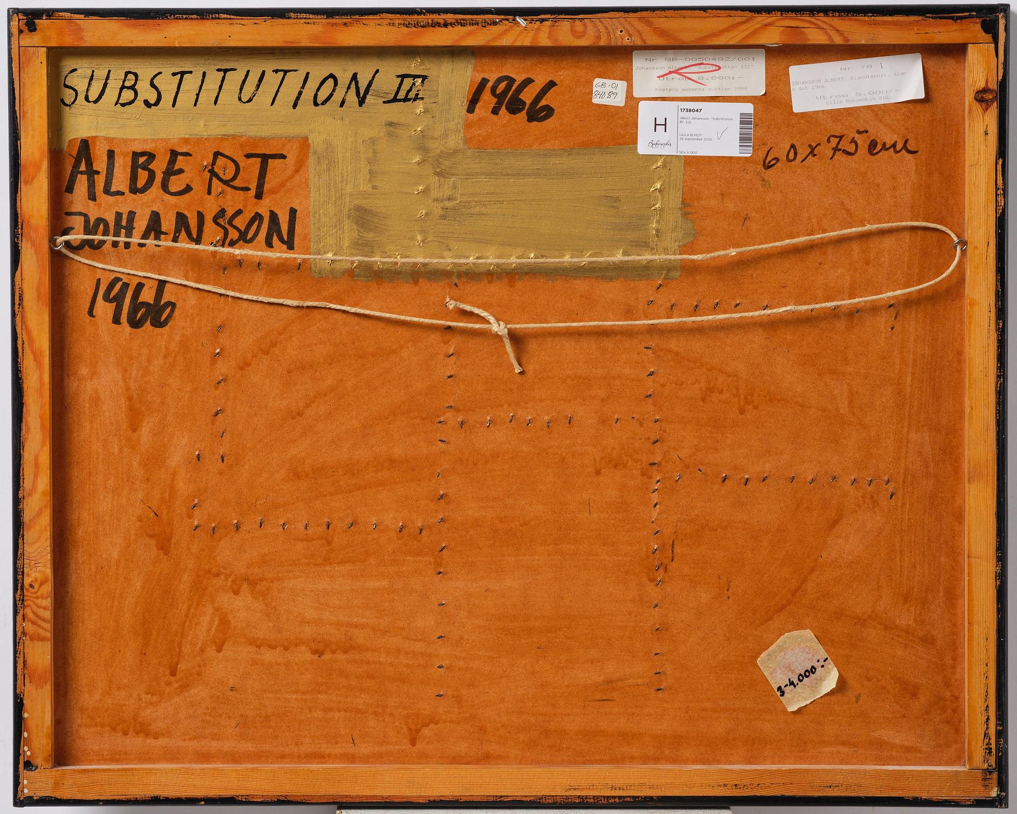 Albert Johansson, "Substitution III".