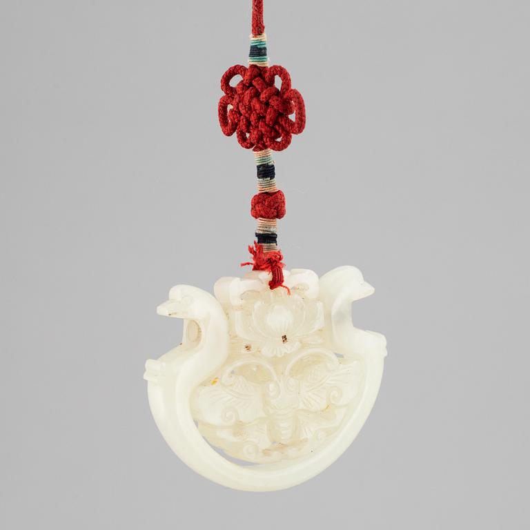 A nephrite object, 20th century.