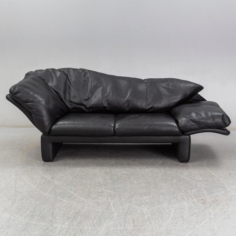 A Brühl & Sippold leather covered sofa, Germany.