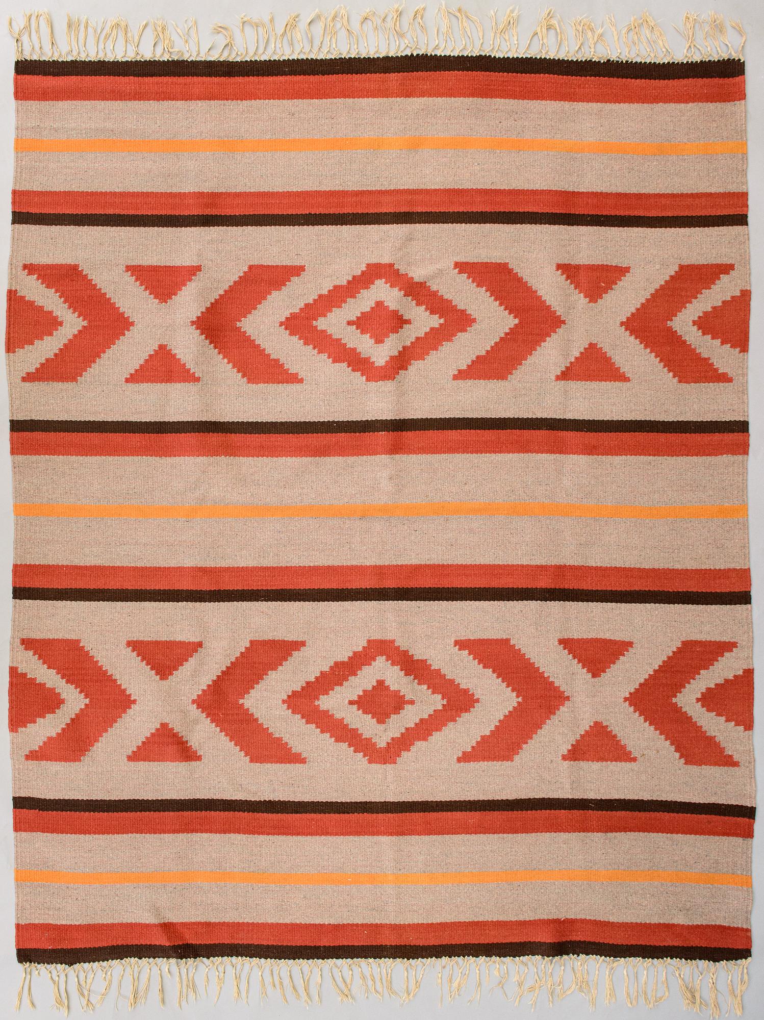 A 1930s Finnish flat weave carpet. Circa 240x190 cm.