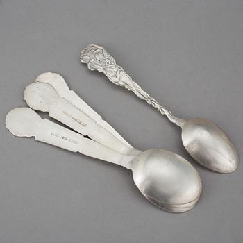 PARTI SILVER, 21 delar, mestadels Sverige, 17-1900-tal. Vikt ca 580 g.