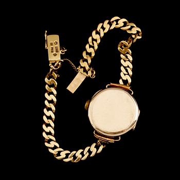 ARMBANDSUR, 14 k guld och armband 18 k guld, Boliden. Total vikt med urhus 16 g.