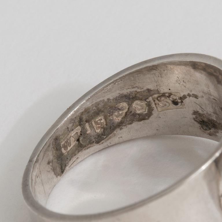 A rock crystal ring by  Waldemar Jonsson, Skara, 1968.