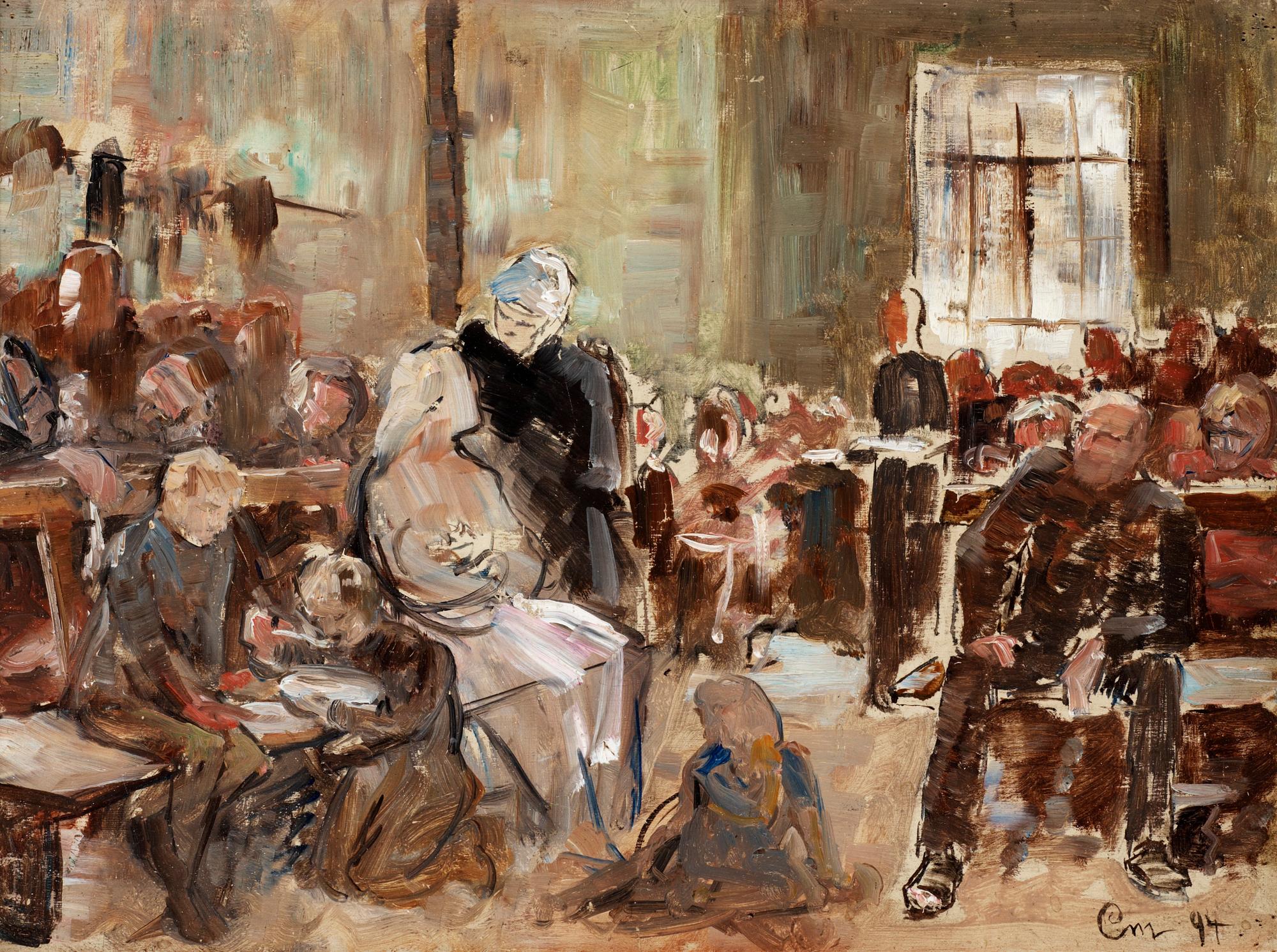 Gustaf Cederström, "Hos de husvilla", studie.