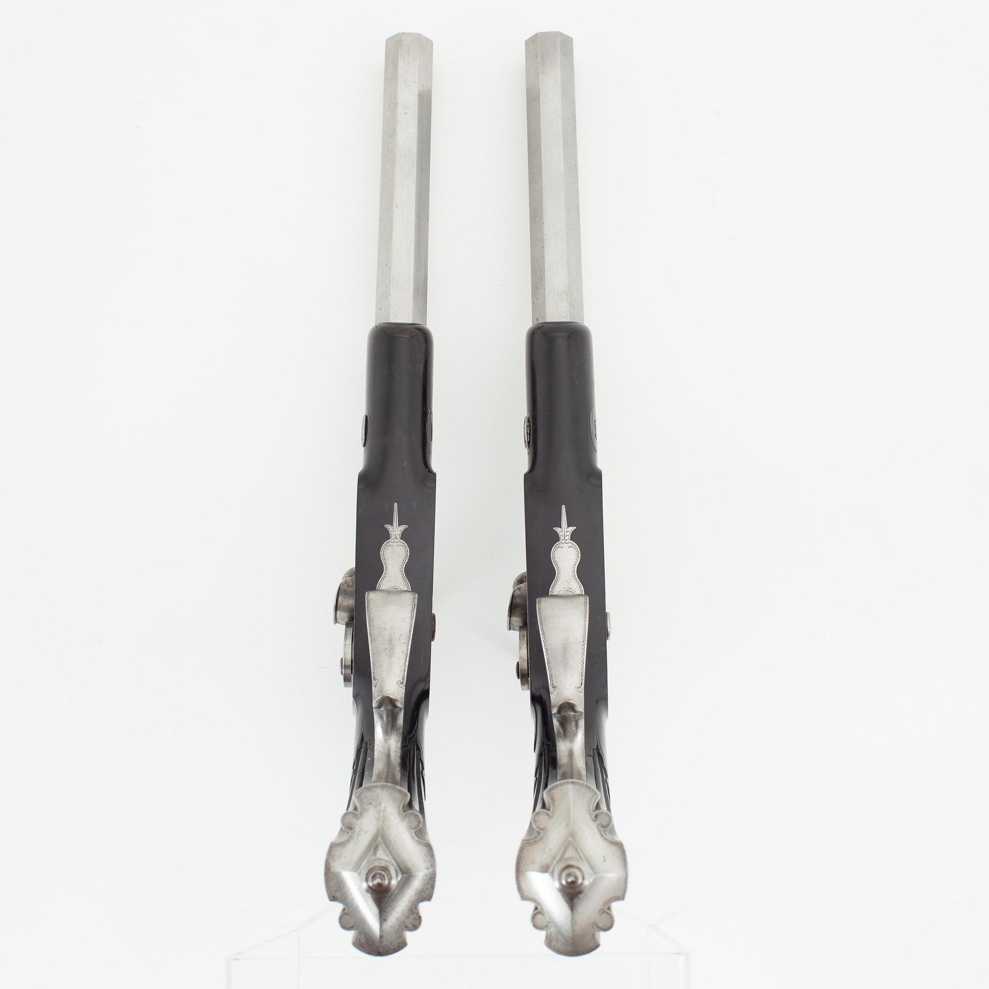 Slaglåspistoler, ett par, franska av Lepage-Moutier, 1840-tal.