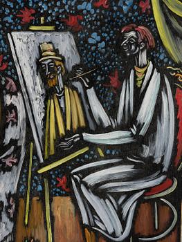 Vytautas Kasiulis, Interior with artist and model.