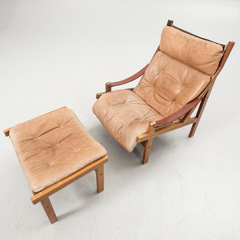 Torbjørn Afdal, Armchair with footstool, “Hunter”, Stranda Industri A/S for Bruksbo, Norway, 1960s/70s.