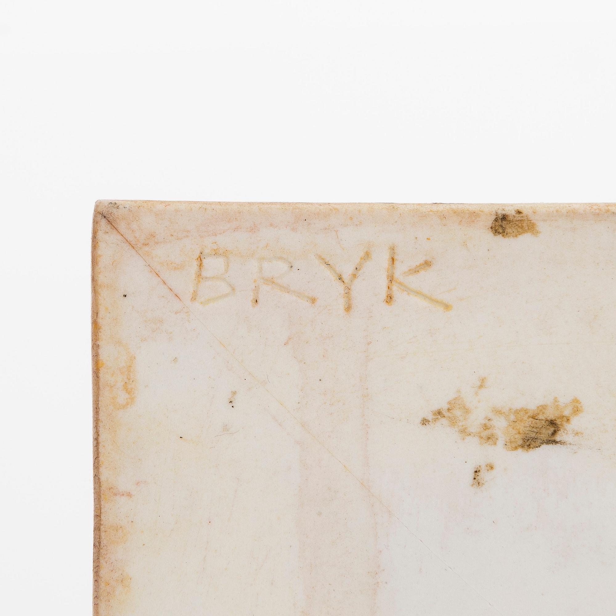 Rut Bryk, reliefi, kivitavaraa, signeerattu BRYK.