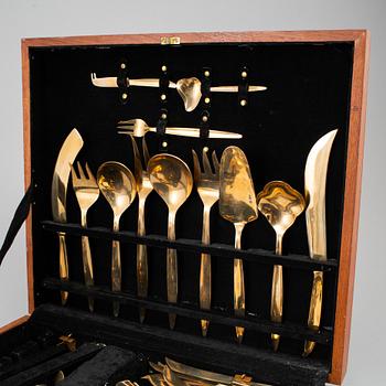 A large cutlery set in a wooden box, Thailand. (132 pieces).