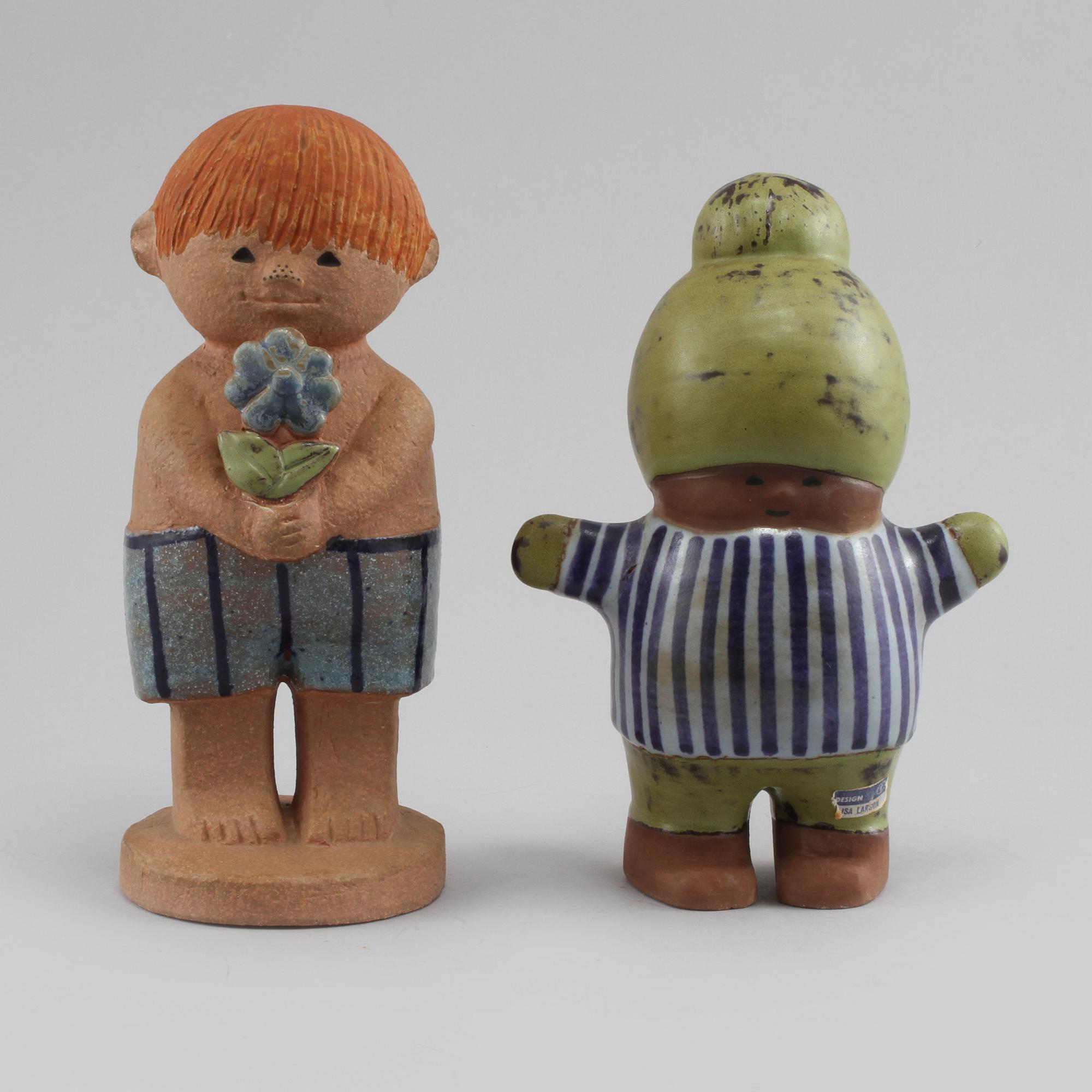 FIGURINER, 2 st, stengods, Lisa Larson, Gustavsberg, 1900-talets andra hälft.