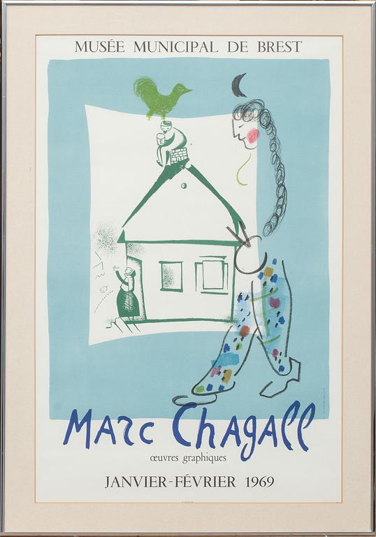 MARC CHAGALL, affisch, Mourlot, Paris 1969.