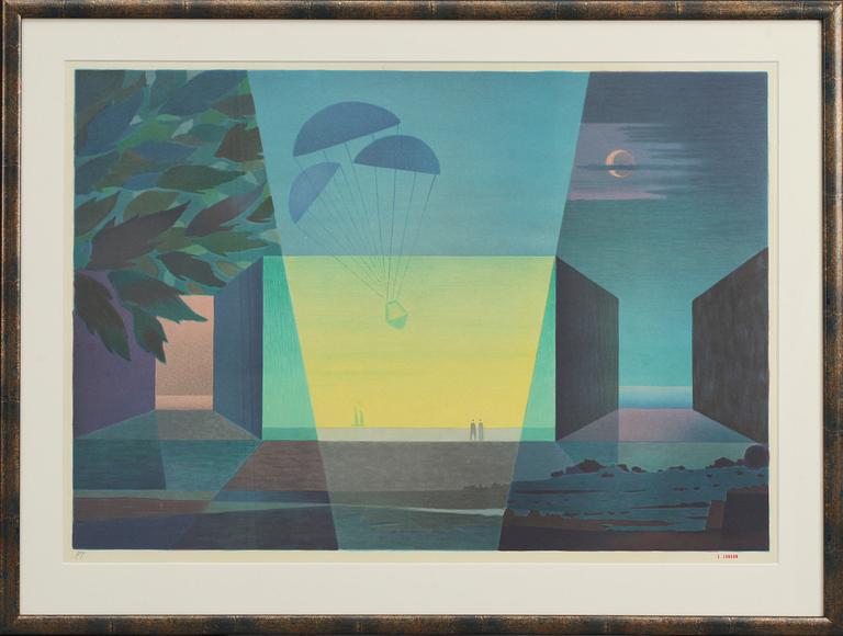 SVEN JONSON, färglitografier, 3 st, stämpelsign, provtryck.