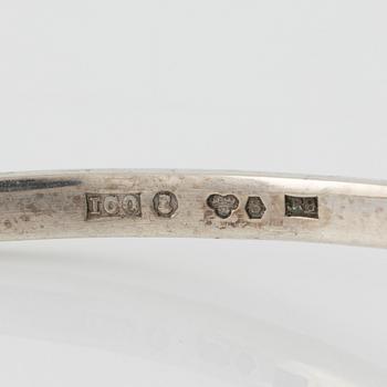 Isaac Cohen, bracelet and ring, silver with rock crystal. 1960s.