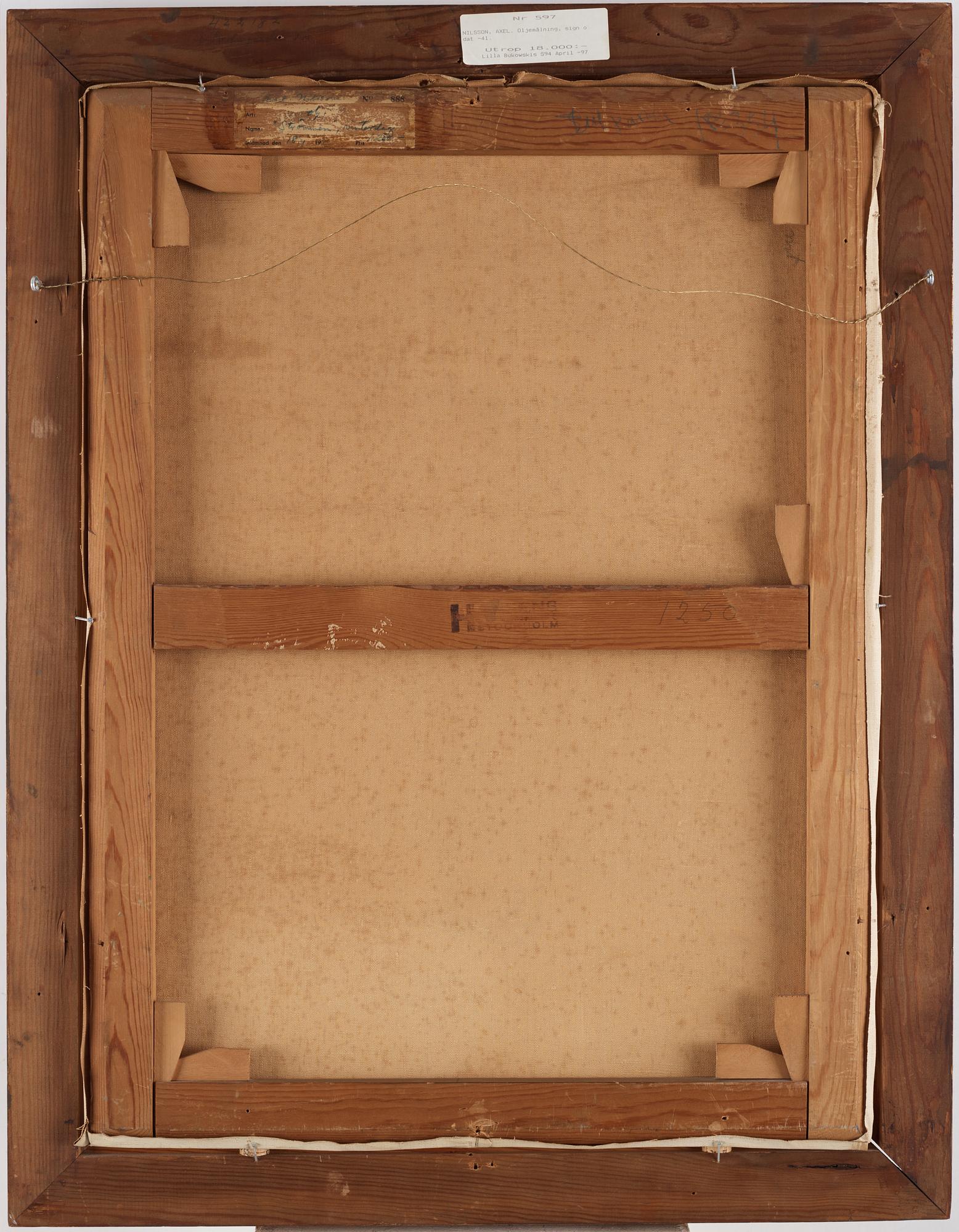 AXEL NILSSON, olja på duk, signerad och daterad -41.