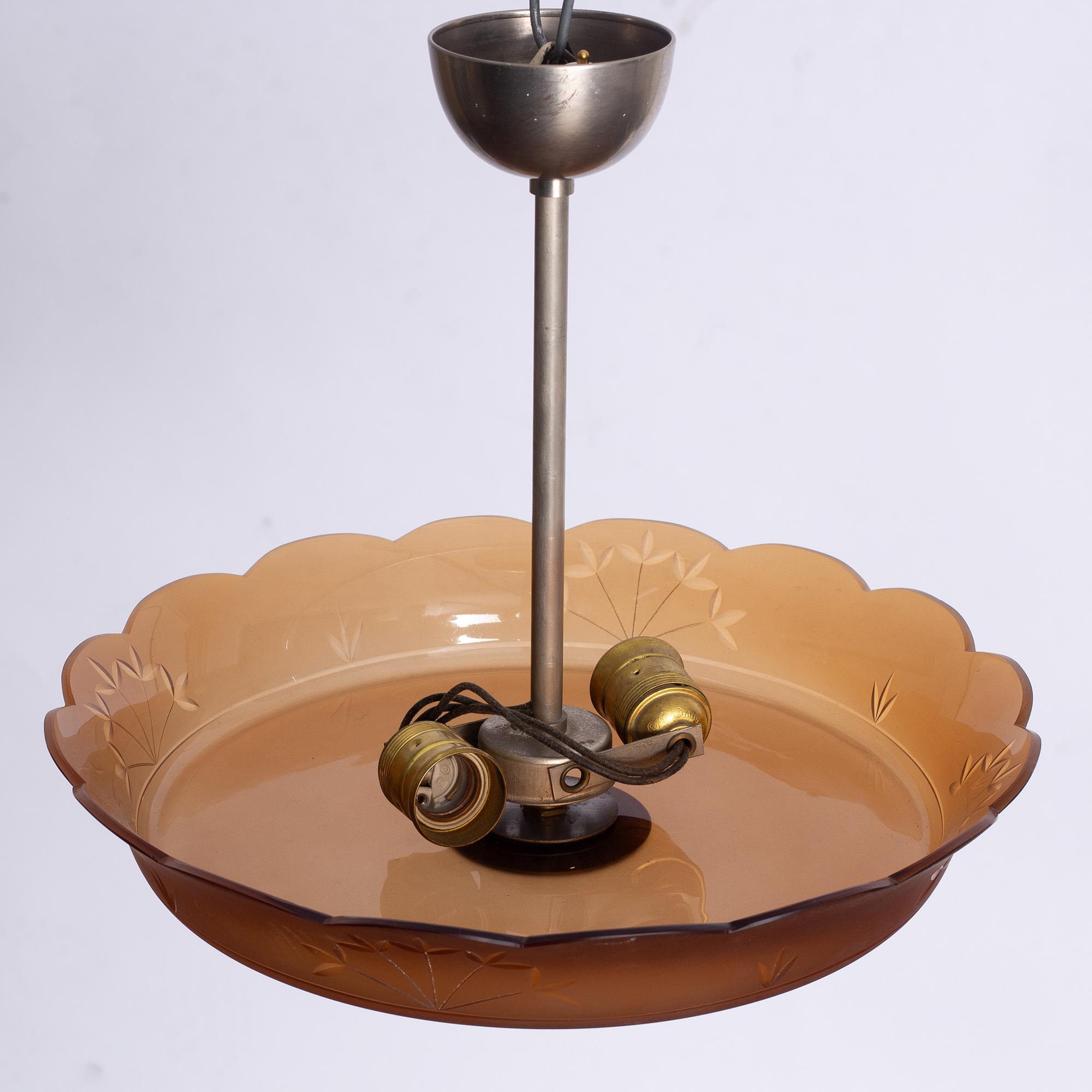 Kosta, attributed to, a ceiling lamp, 1930s.