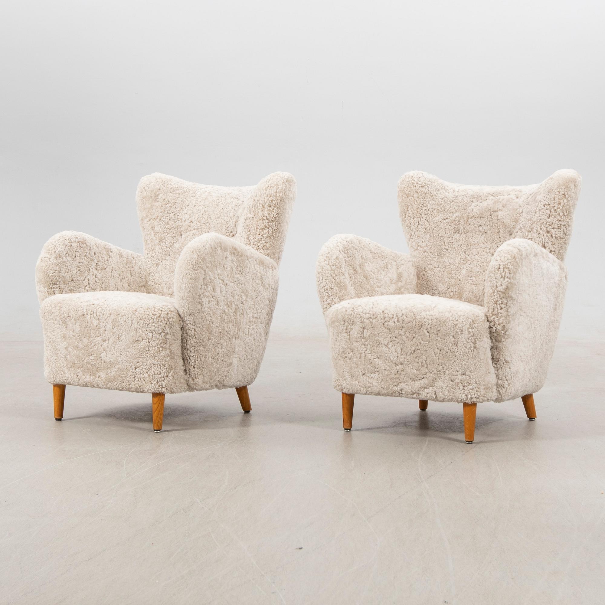 Armchairs, a pair, Swedish Modern, 1940s.