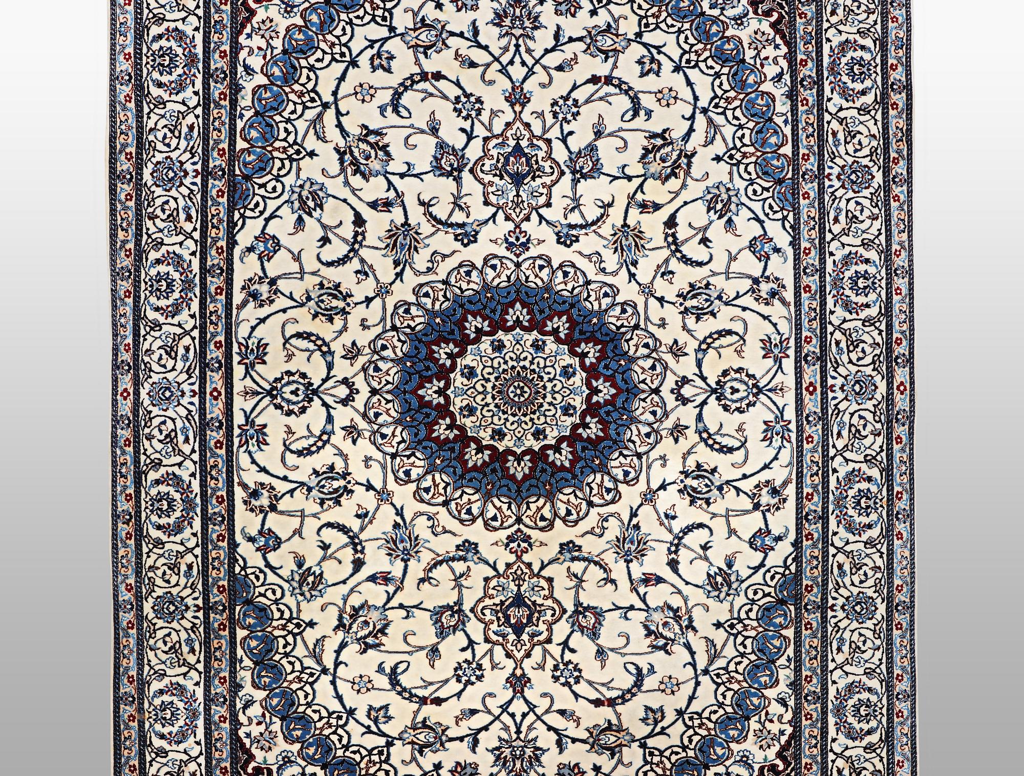 A rug, Nain, Part Silk, sk 6 LAA, ca 204 x 137 cm.