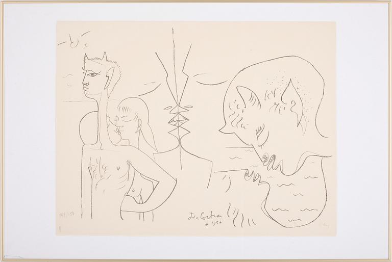 JEAN COCTEAU, litografi. Sign o numr 149/150. Dat 1957 i trycket.