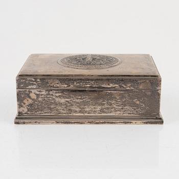 Skrin med lock, silver och trä. Stämplat Made in Siam, Stering.