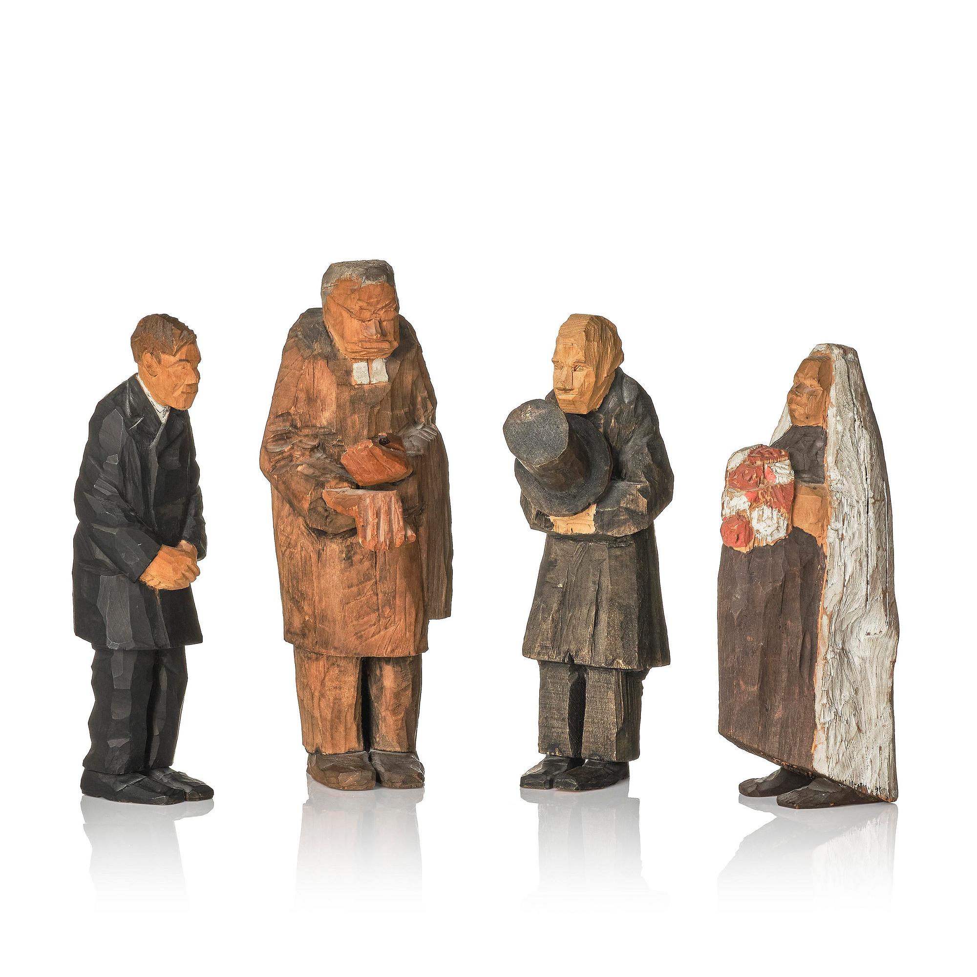 Axel Petersson Döderhultarn, "Bröllop" (The wedding) (7 pieces).