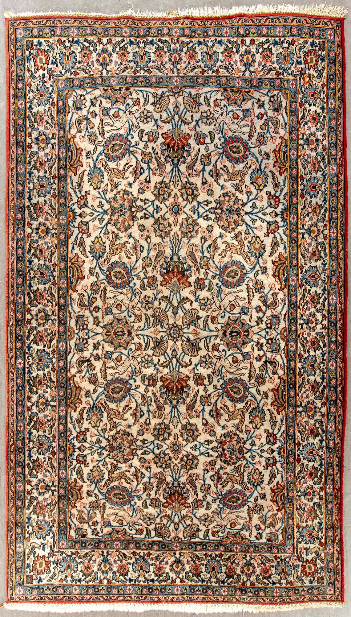 A semaintique Keshan carpet ca 215 x 132 cm.
