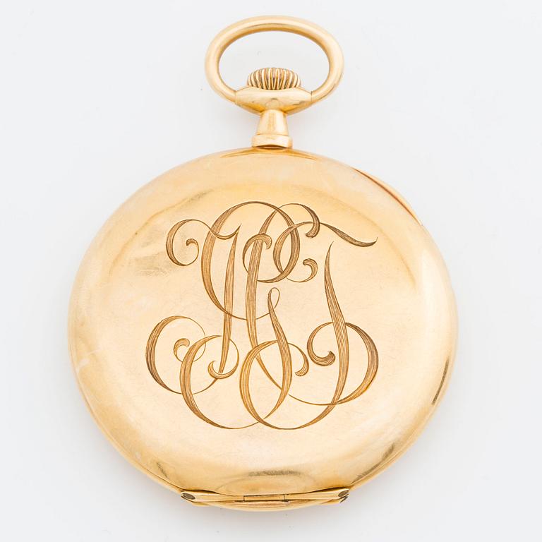 POCKET WATCH, Chronometer Maxima, 1ère qualité, 18K gold, 47 mm, case engraved.