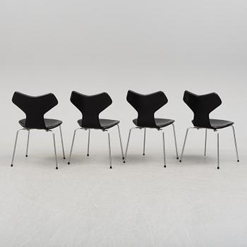 ARNE JACOBSEN, STOLAR, 4 st "Grand Prix" Fritz Hansen, Danmark. 1960-tal.