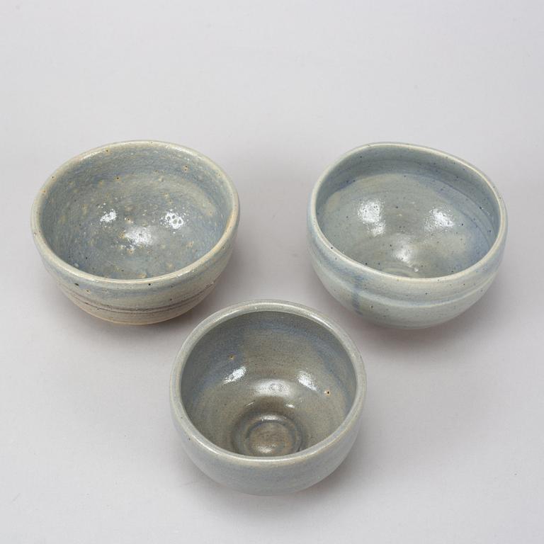 Three bowls by Hertha Hillfon.