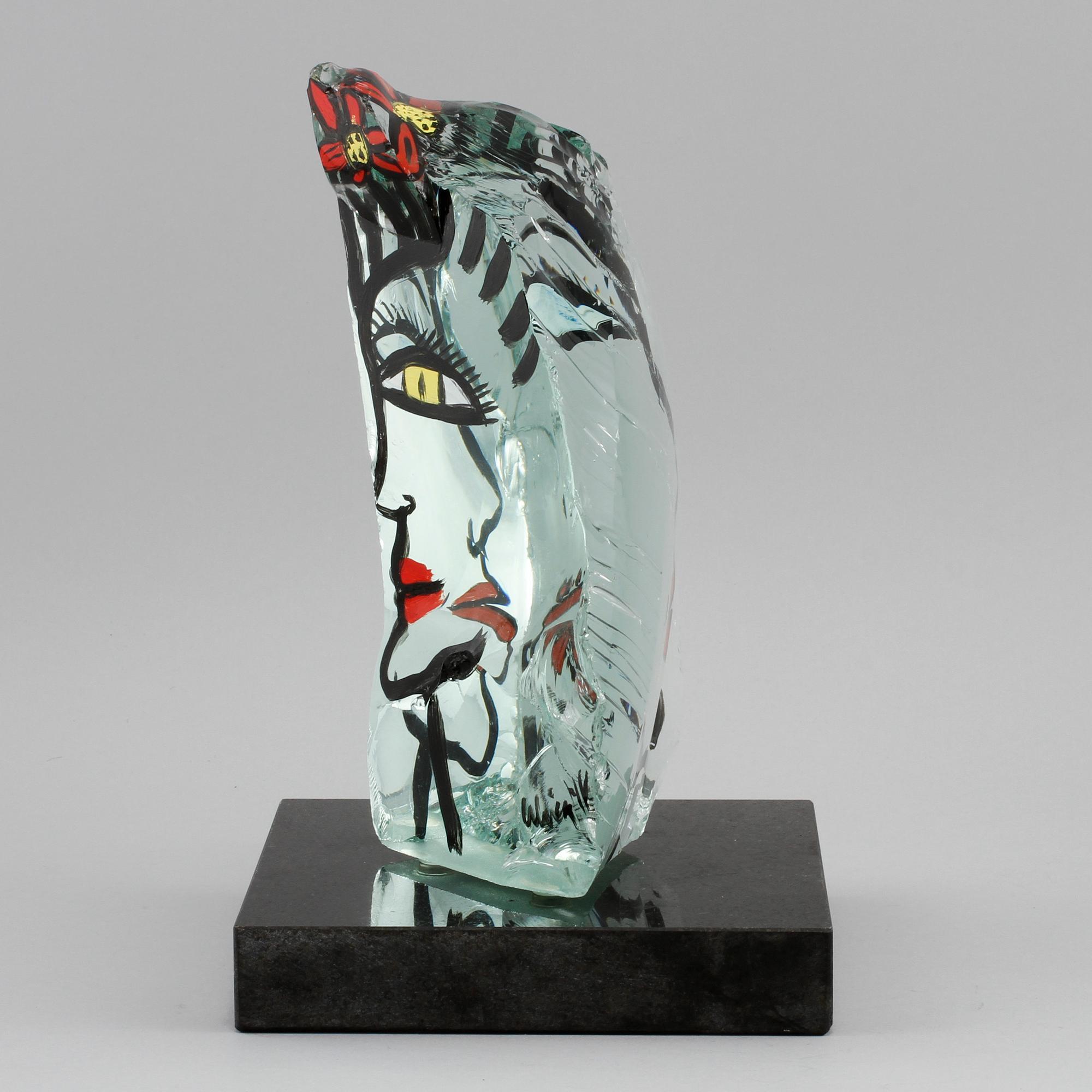 GLASBLOCK, Ulrica Hydman-Vallien, 1900-talets fjärde kvartal, signerad.