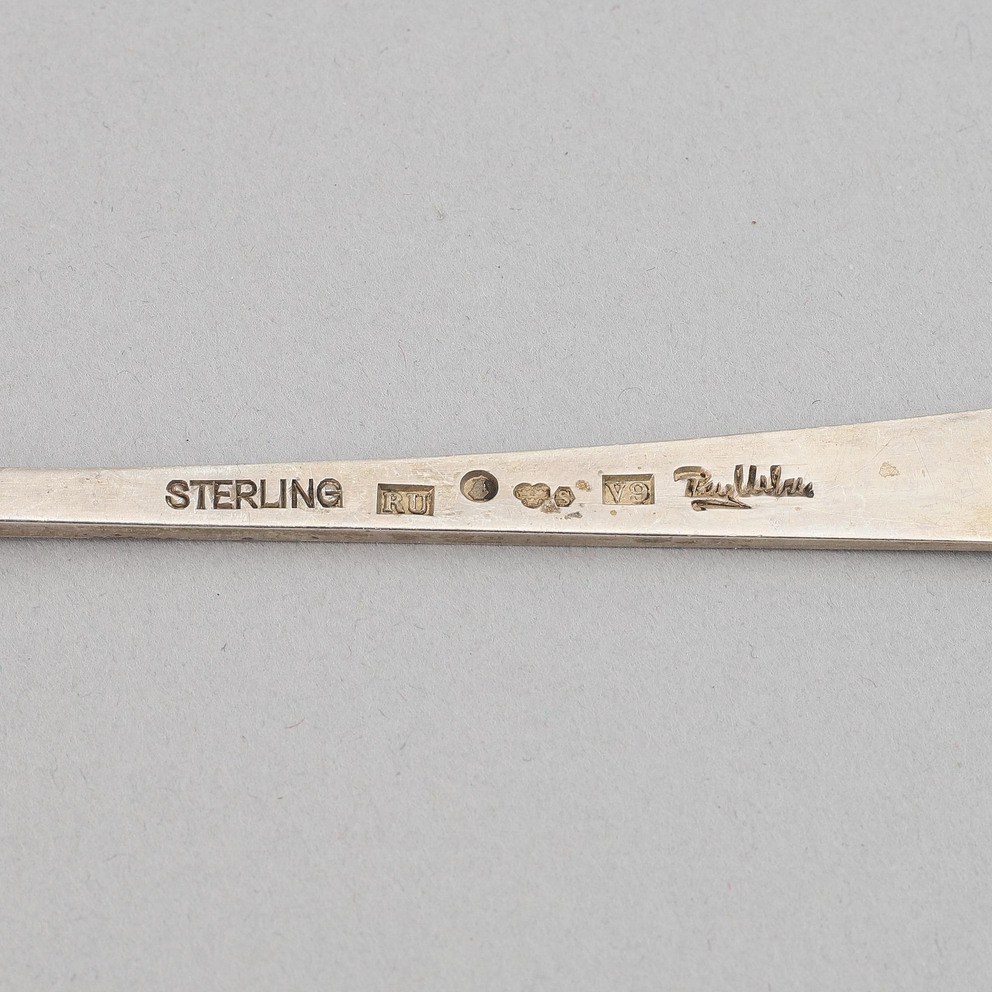 Three serving utensils, including Wiwen Nilsson, 1928 and 1932, and a marmelade spood Rey Urban, Stockholm, 1971.