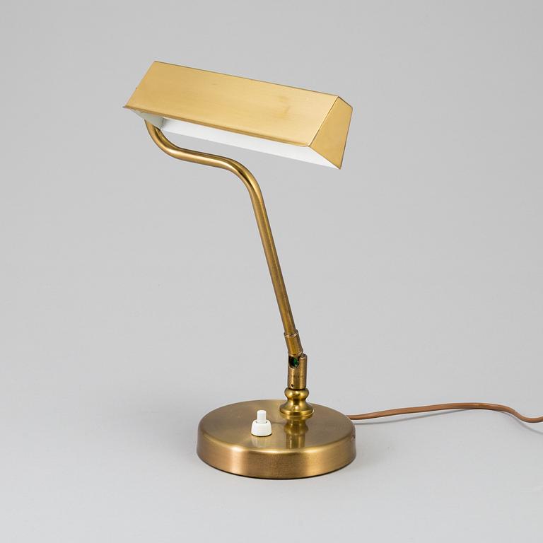 A BRASS PIANO LAMP, marked EB, second half of the 20th century.