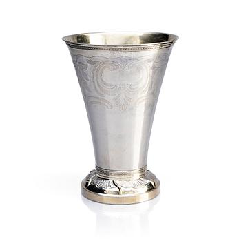 365. A Swedish 18th century Gustavian silver beaker, mark of Olof Yttraeus, Uppsala 1785.