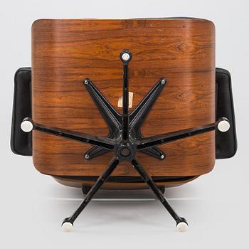 Charles and Ray Eames, a 1960s 'Lounge chair' and stool for Herman Miller.