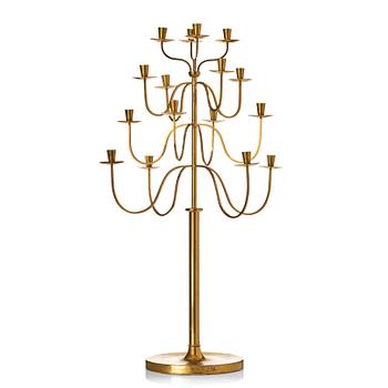 309. Josef Frank, a brass candelabrum for 16 lights by Svenskt Tenn, Sweden 1940-1950s.